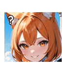 猫耳のオレンジ髪 ＆ 元気な笑顔（個別スタンプ：30）