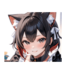 猫耳のツートンカラー ＆ いたずらな笑顔0（個別スタンプ：1）