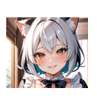 猫耳のツートンカラー ＆ いたずらな笑顔0（個別スタンプ：2）