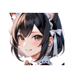 猫耳のツートンカラー ＆ いたずらな笑顔0（個別スタンプ：3）