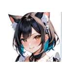 猫耳のツートンカラー ＆ いたずらな笑顔0（個別スタンプ：4）