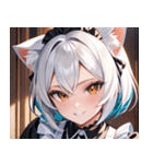 猫耳のツートンカラー ＆ いたずらな笑顔0（個別スタンプ：5）