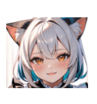 猫耳のツートンカラー ＆ いたずらな笑顔0（個別スタンプ：6）