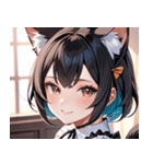 猫耳のツートンカラー ＆ いたずらな笑顔0（個別スタンプ：9）