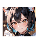 猫耳のツートンカラー ＆ いたずらな笑顔0（個別スタンプ：12）
