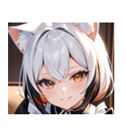 猫耳のツートンカラー ＆ いたずらな笑顔0（個別スタンプ：13）