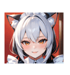 猫耳のツートンカラー ＆ いたずらな笑顔0（個別スタンプ：14）