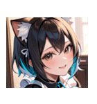 猫耳のツートンカラー ＆ いたずらな笑顔0（個別スタンプ：21）