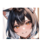 猫耳のツートンカラー ＆ いたずらな笑顔0（個別スタンプ：22）