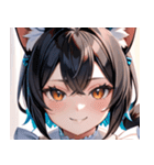 猫耳のツートンカラー ＆ いたずらな笑顔0（個別スタンプ：38）