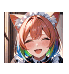 猫耳のレインボーヘア ＆ 大喜びの表情0（個別スタンプ：22）