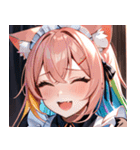 猫耳のレインボーヘア ＆ 大喜びの表情0（個別スタンプ：37）