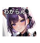 猫耳の紫髪 ＆ ミステリアスな笑顔（個別スタンプ：22）