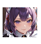 猫耳の紫髪 ＆ ミステリアスな笑顔0（個別スタンプ：2）
