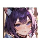 猫耳の紫髪 ＆ ミステリアスな笑顔0（個別スタンプ：4）
