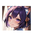 猫耳の紫髪 ＆ ミステリアスな笑顔0（個別スタンプ：5）