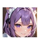 猫耳の紫髪 ＆ ミステリアスな笑顔0（個別スタンプ：6）