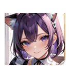 猫耳の紫髪 ＆ ミステリアスな笑顔0（個別スタンプ：8）