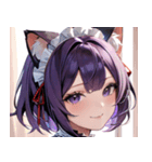 猫耳の紫髪 ＆ ミステリアスな笑顔0（個別スタンプ：9）