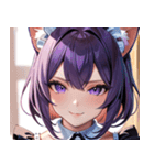 猫耳の紫髪 ＆ ミステリアスな笑顔0（個別スタンプ：11）