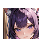 猫耳の紫髪 ＆ ミステリアスな笑顔0（個別スタンプ：12）
