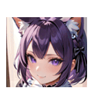 猫耳の紫髪 ＆ ミステリアスな笑顔0（個別スタンプ：18）