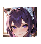 猫耳の紫髪 ＆ ミステリアスな笑顔0（個別スタンプ：19）