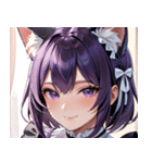 猫耳の紫髪 ＆ ミステリアスな笑顔0（個別スタンプ：23）