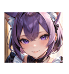 猫耳の紫髪 ＆ ミステリアスな笑顔0（個別スタンプ：26）