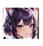 猫耳の紫髪 ＆ ミステリアスな笑顔0（個別スタンプ：27）