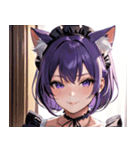 猫耳の紫髪 ＆ ミステリアスな笑顔0（個別スタンプ：32）