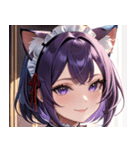 猫耳の紫髪 ＆ ミステリアスな笑顔0（個別スタンプ：35）