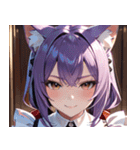 猫耳の紫髪 ＆ ミステリアスな笑顔0（個別スタンプ：36）