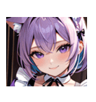 猫耳の紫髪 ＆ ミステリアスな笑顔0（個別スタンプ：38）