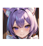 猫耳の紫髪 ＆ ミステリアスな笑顔0（個別スタンプ：39）