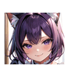 猫耳の紫髪 ＆ ミステリアスな笑顔0（個別スタンプ：40）