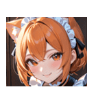 猫耳のオレンジ髪 ＆ 元気な笑顔0（個別スタンプ：1）