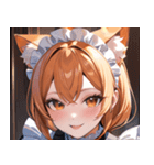 猫耳のオレンジ髪 ＆ 元気な笑顔0（個別スタンプ：2）