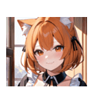 猫耳のオレンジ髪 ＆ 元気な笑顔0（個別スタンプ：3）