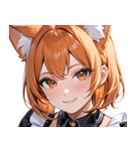 猫耳のオレンジ髪 ＆ 元気な笑顔0（個別スタンプ：6）