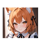 猫耳のオレンジ髪 ＆ 元気な笑顔0（個別スタンプ：9）