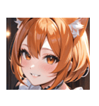 猫耳のオレンジ髪 ＆ 元気な笑顔0（個別スタンプ：18）