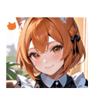 猫耳のオレンジ髪 ＆ 元気な笑顔0（個別スタンプ：24）