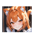 猫耳のオレンジ髪 ＆ 元気な笑顔0（個別スタンプ：25）