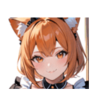 猫耳のオレンジ髪 ＆ 元気な笑顔0（個別スタンプ：32）