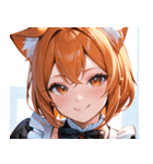 猫耳のオレンジ髪 ＆ 元気な笑顔0（個別スタンプ：33）