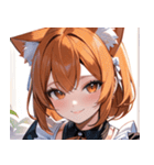 猫耳のオレンジ髪 ＆ 元気な笑顔0（個別スタンプ：34）