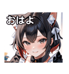猫耳のツートンカラー ＆ いたずらな笑顔（個別スタンプ：1）