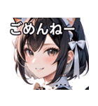 猫耳のツートンカラー ＆ いたずらな笑顔（個別スタンプ：3）