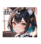 猫耳のツートンカラー ＆ いたずらな笑顔（個別スタンプ：9）